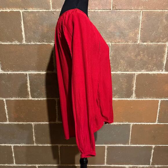H&M Red Peasant Style Career Top Blouse Women's M Medium - Picture 5 of 9